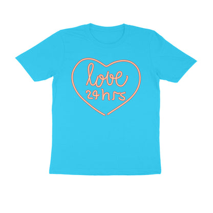 Half Sleeve Round Neck T-Shirt – Pink Text – Love 24 Hrs puraidoprints