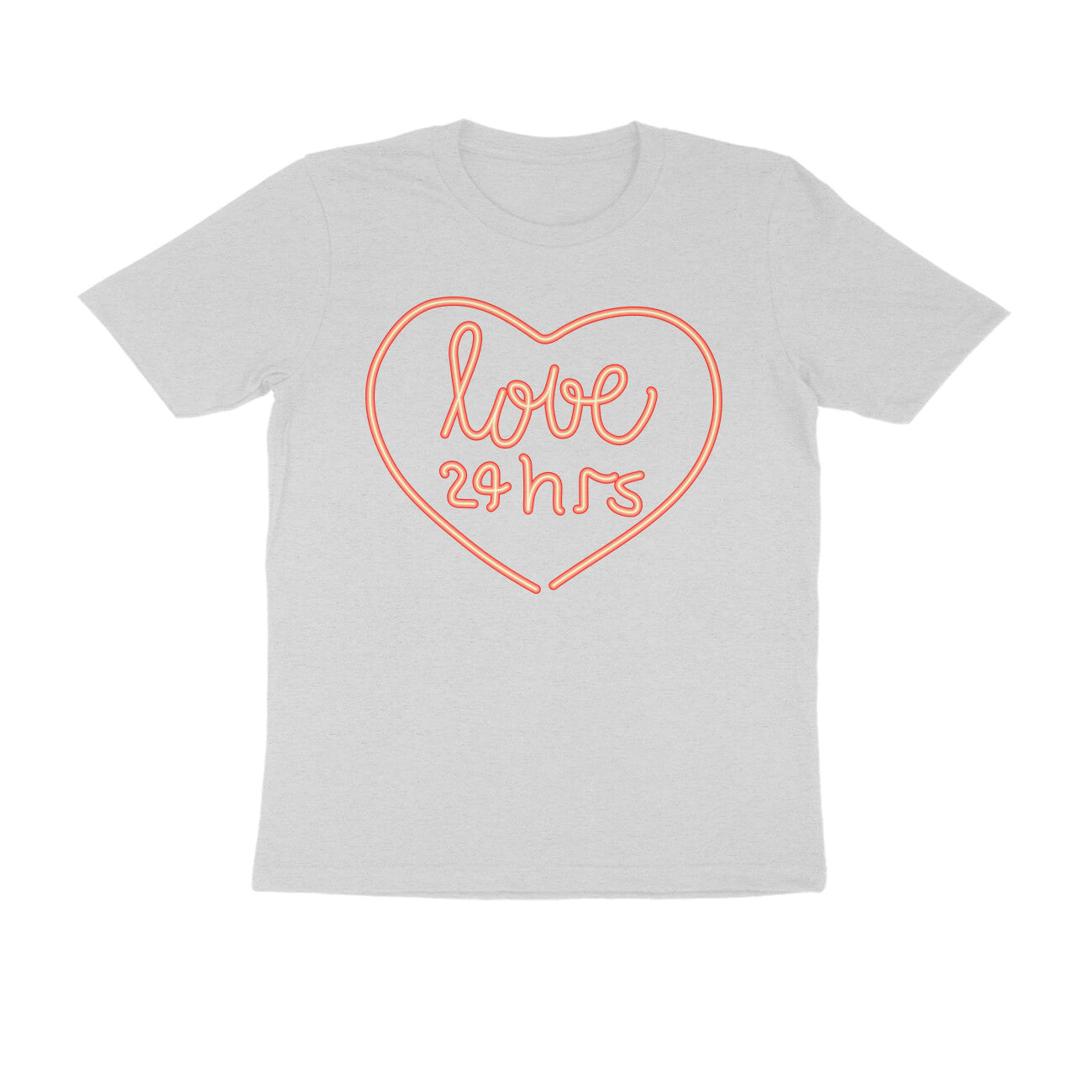 Half Sleeve Round Neck T-Shirt – Pink Text – Love 24 Hrs puraidoprints