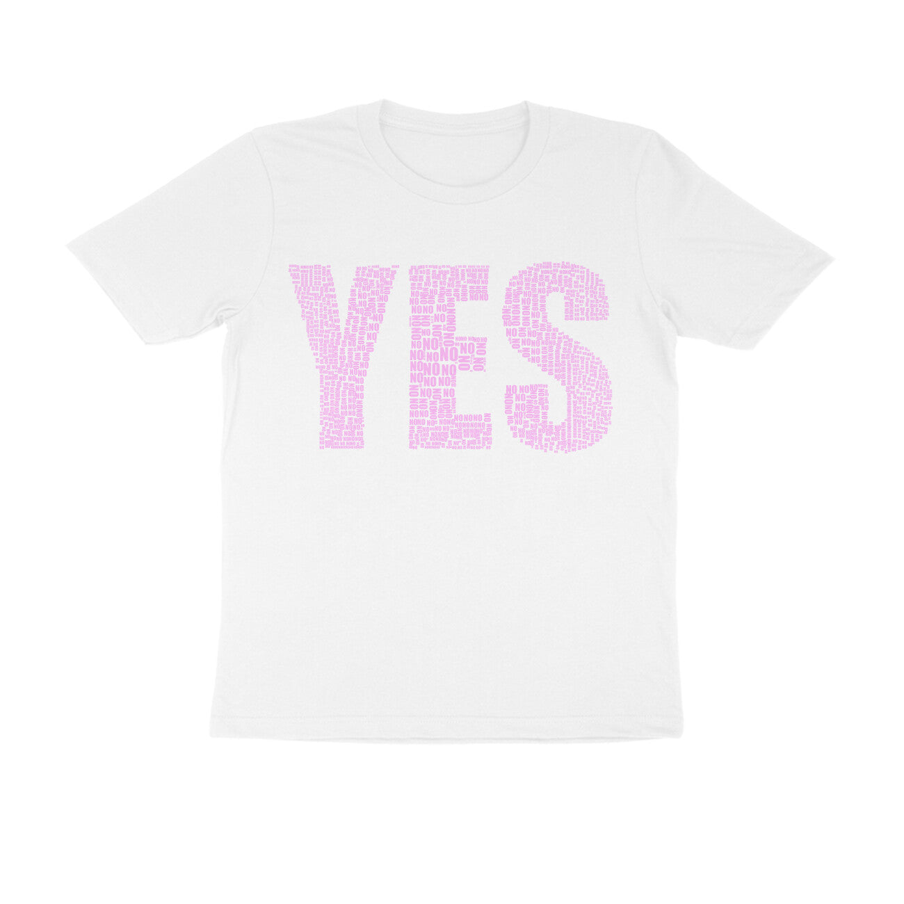 Half Sleeve Round Neck T-Shirt – Pink Text - Yes puraidoprints