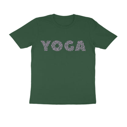 Half Sleeve Round Neck T-Shirt – Pink Text - Yoga puraidoprints