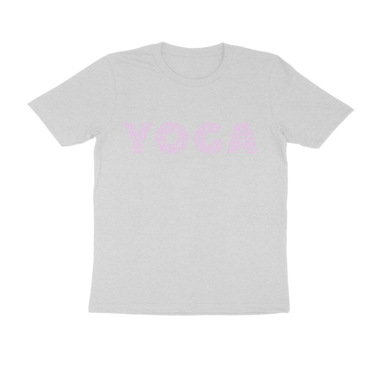 Half Sleeve Round Neck T-Shirt – Pink Text - Yoga puraidoprints