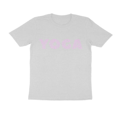 Half Sleeve Round Neck T-Shirt – Pink Text - Yoga puraidoprints