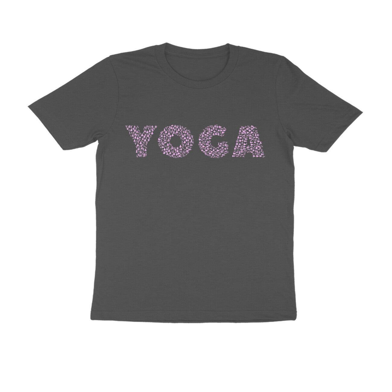 Half Sleeve Round Neck T-Shirt – Pink Text - Yoga puraidoprints