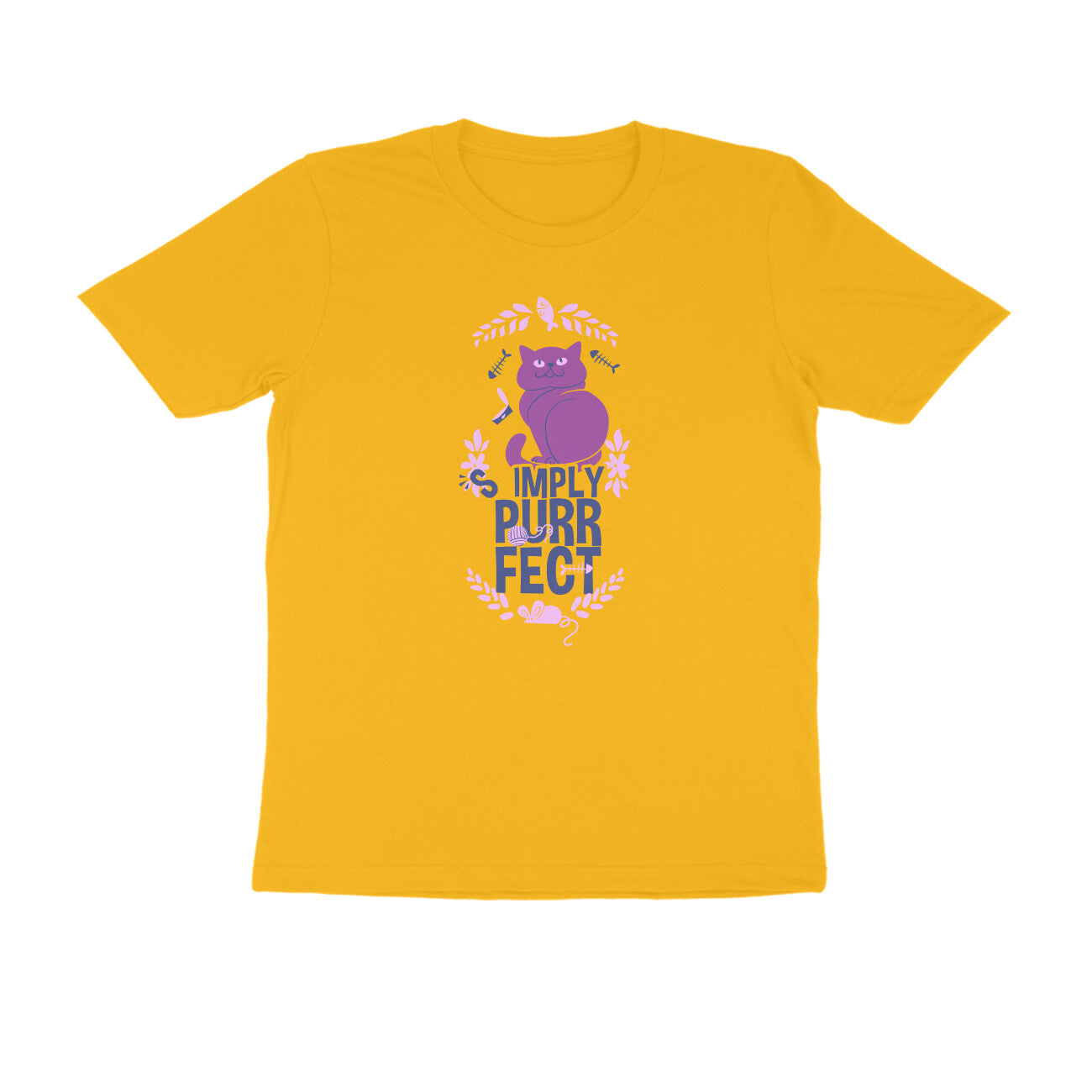 Half Sleeve Round Neck T-Shirt – Simply purrfect 1 puraidoprints