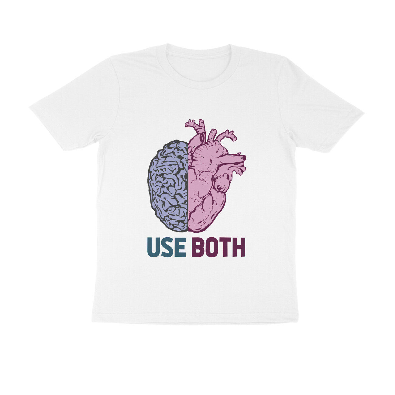 Half Sleeve Round Neck T-Shirt – Use Heart & Brain puraidoprints