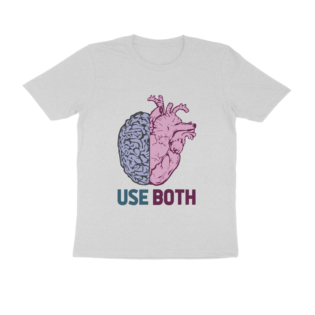 Half Sleeve Round Neck T-Shirt – Use Heart & Brain puraidoprints