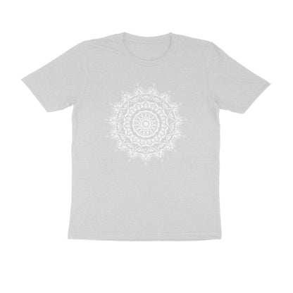 Half Sleeve Round Neck T-Shirt –  White Mandala 5 puraidoprints