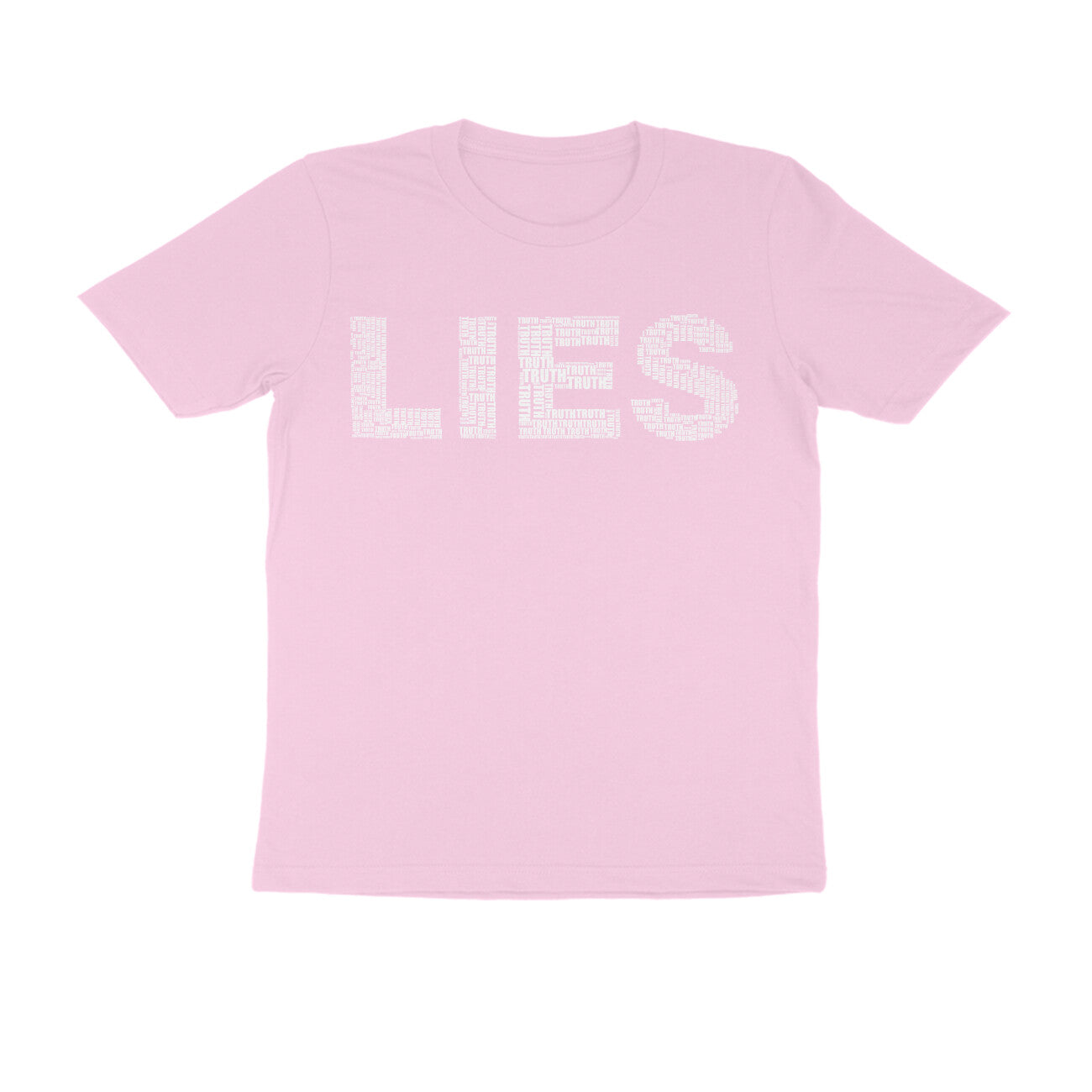 Half Sleeve Round Neck T-Shirt – White Text - Lies puraidoprints