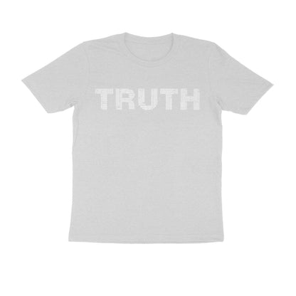 Half Sleeve Round Neck T-Shirt – White Text - Truth puraidoprints