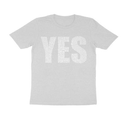 Half Sleeve Round Neck T-Shirt - White text - Yes puraidoprints