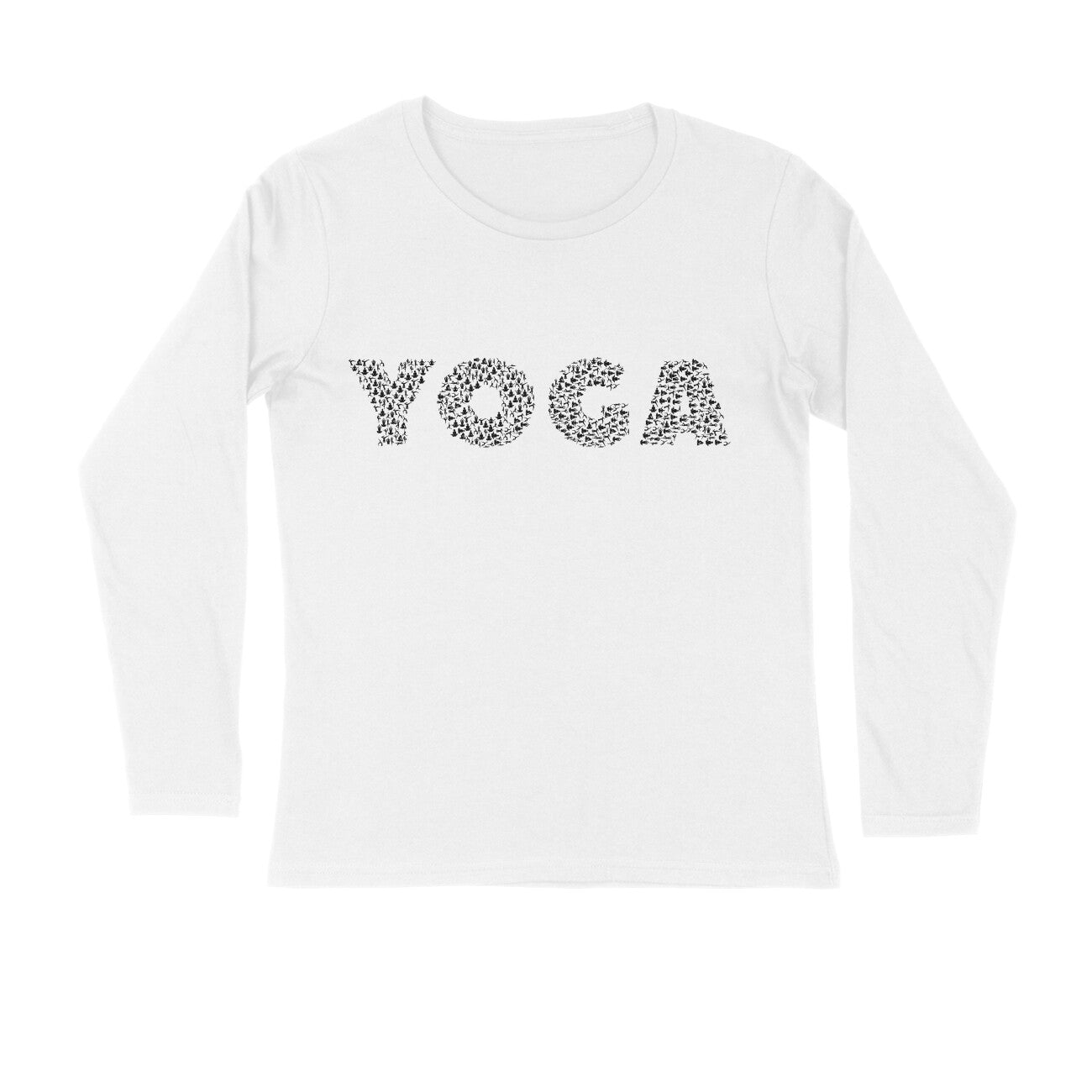 Men's Long Sleeve T-shirt -Yoga - Black Text puraidoprints